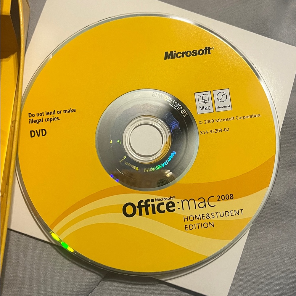 Microsoft Office Mac 2008 Home & Student in Yellow